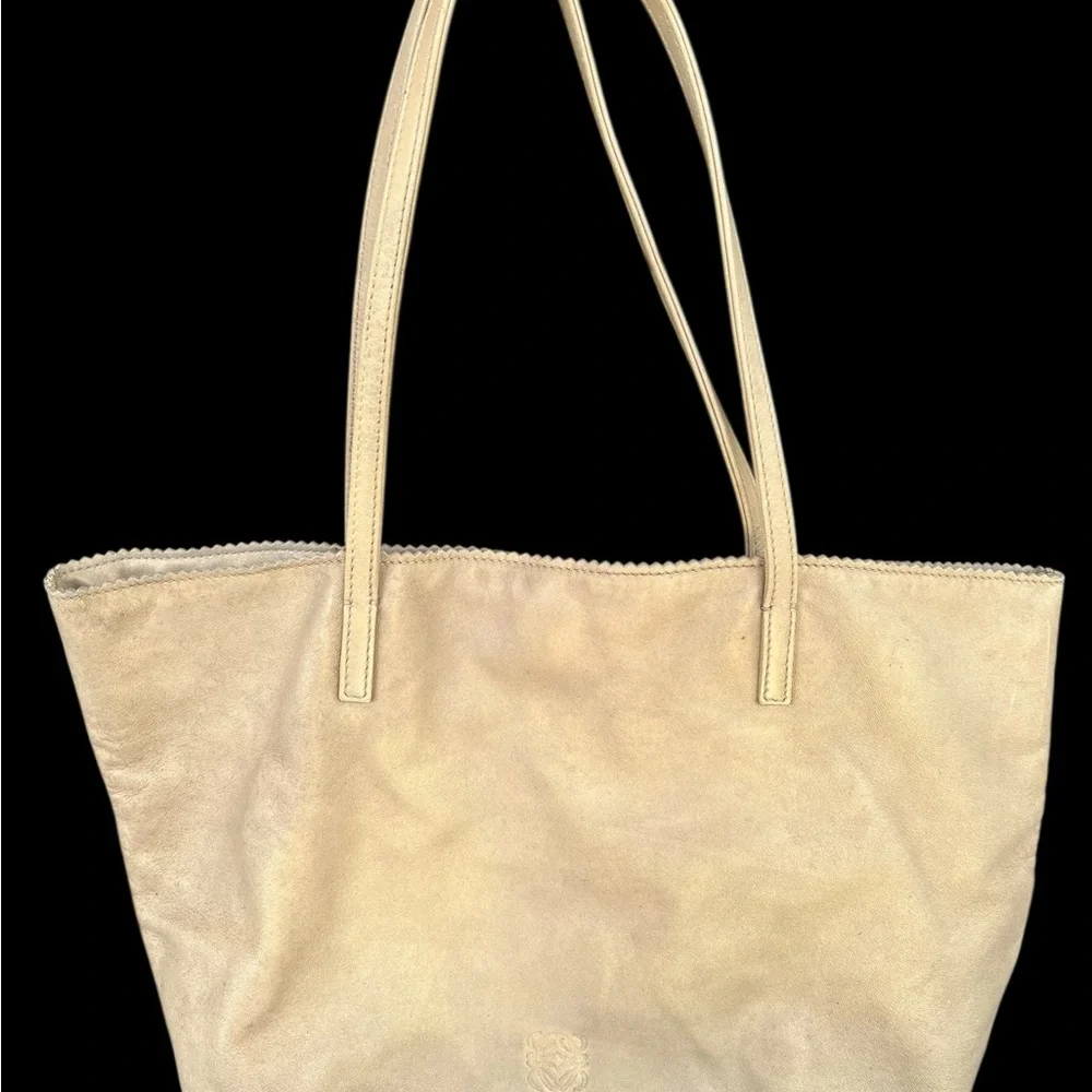 Loewe Champagne Leather Tote Bag